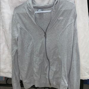 Grey Nike zip up hoodie